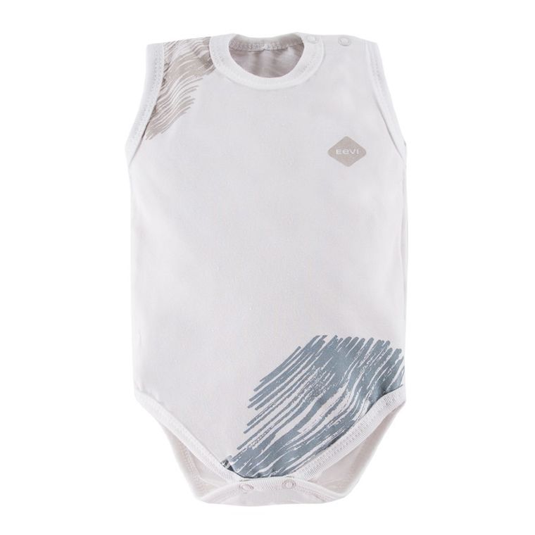 Body chłopięce bez rękawów, białe, Eevi