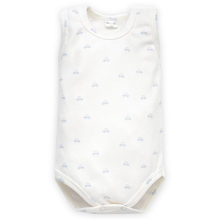 Body chłopięce bez rękawów, ecru, Pinokio