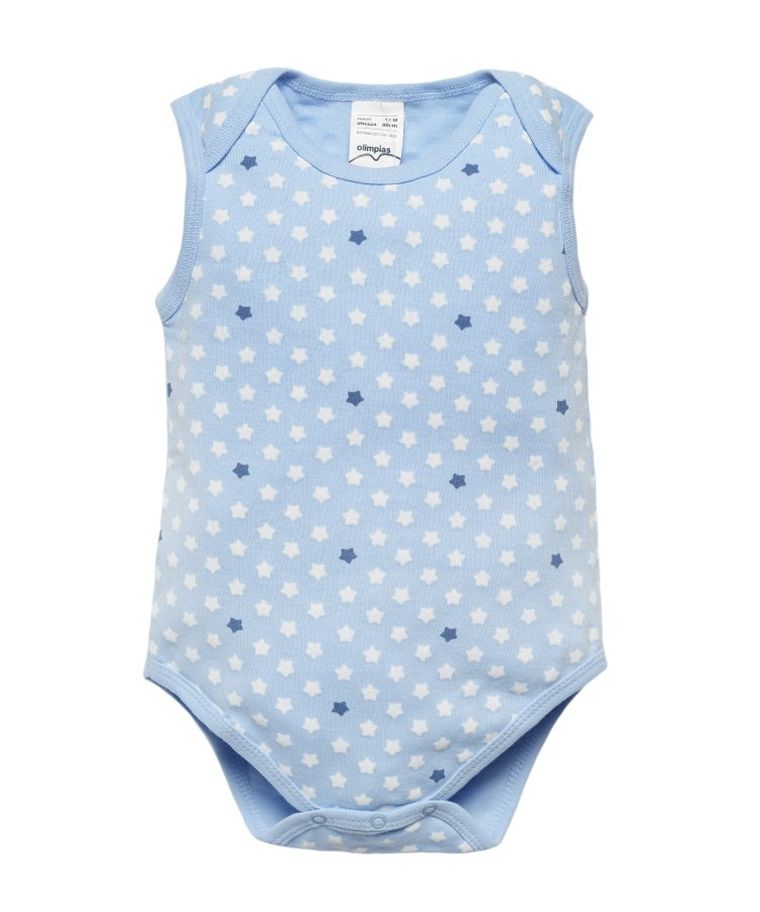 Body chłopięce bez rękawów, niebieskie, Olimpias