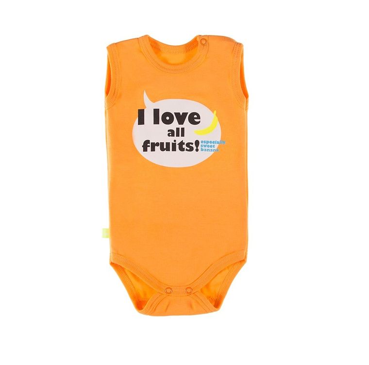 Body chłopięce bez rękawów, pomarańczowe, Eevi