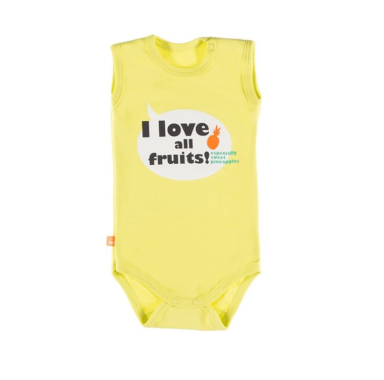 Body chłopięce bez rękawów, żółte, Eevi