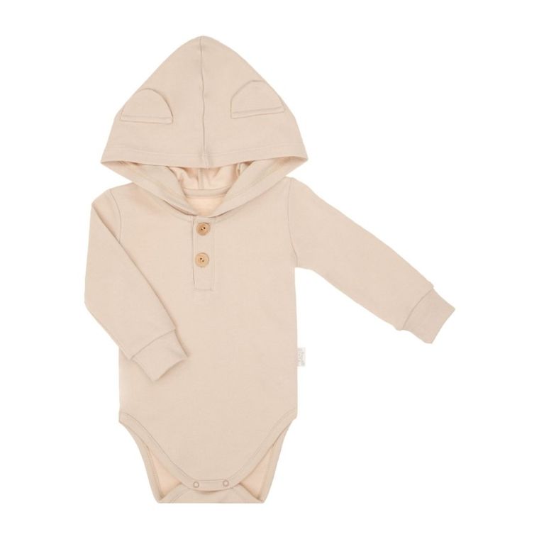 Body chłopięce z długim rękawem, beżowe, Nicol