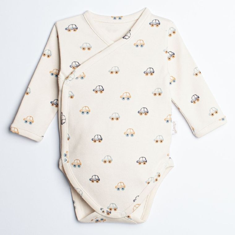 Body chłopięce z długim rękawem, beżowe, Nicol