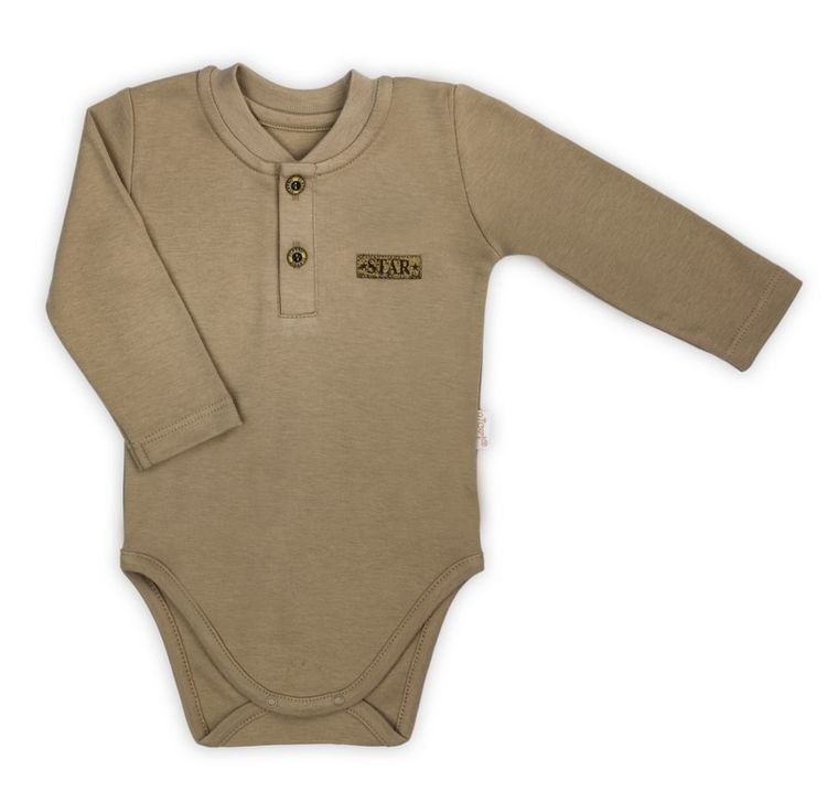 Body chłopięce z długim rękawem, beżowe, Star, Nicol
