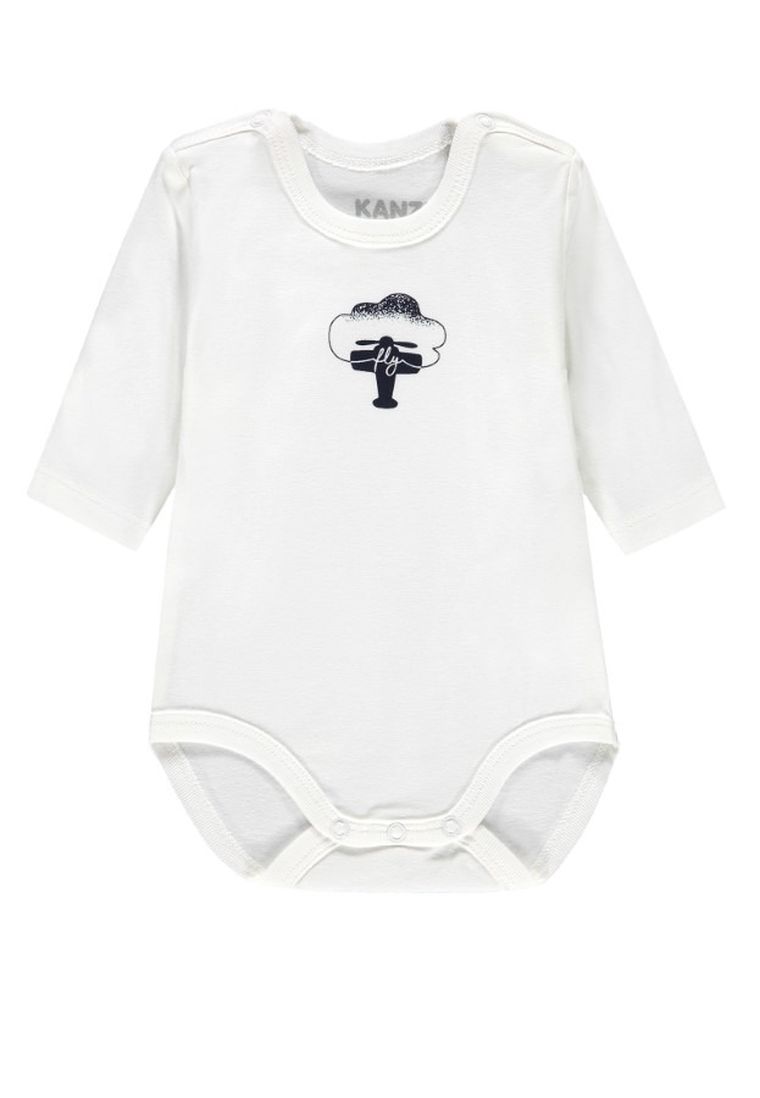 Body chłopięce z długim rękawem, białe, Kanz