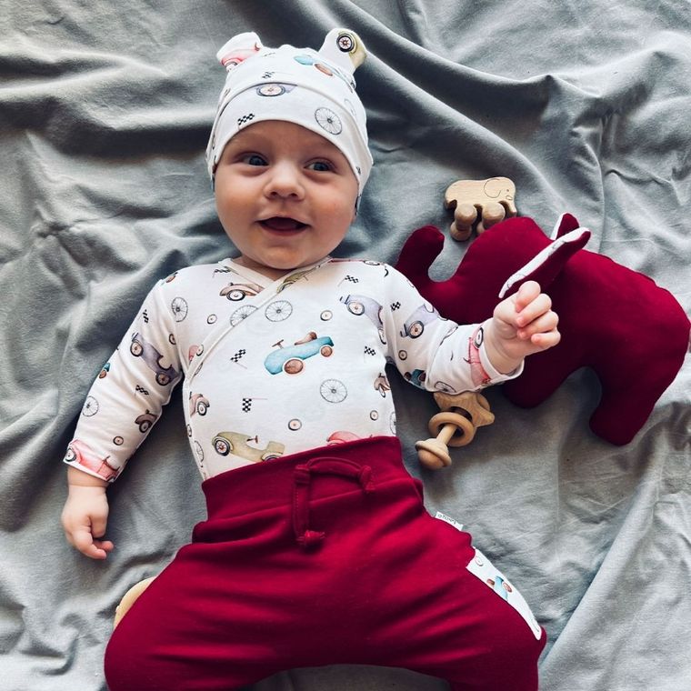 Body chłopięce z długim rękawem, białe, Nicol