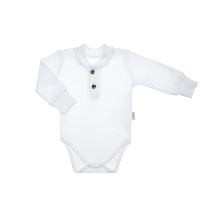 Body chłopięce z długim rękawem, białe, Nicol
