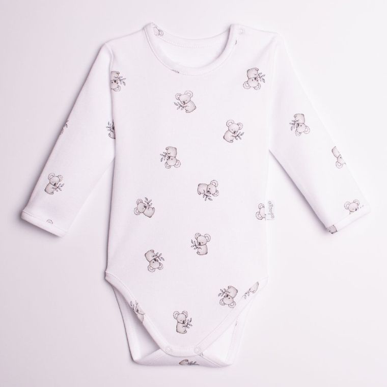 Body chłopięce z długim rękawem, białe, Nicol