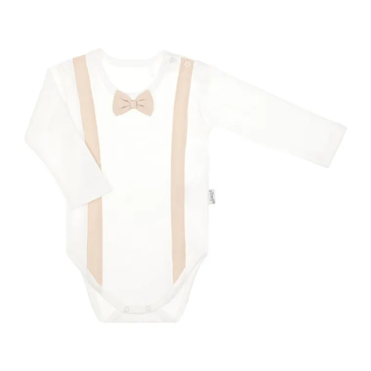 Body chłopięce z długim rękawem, ecru, Nicol