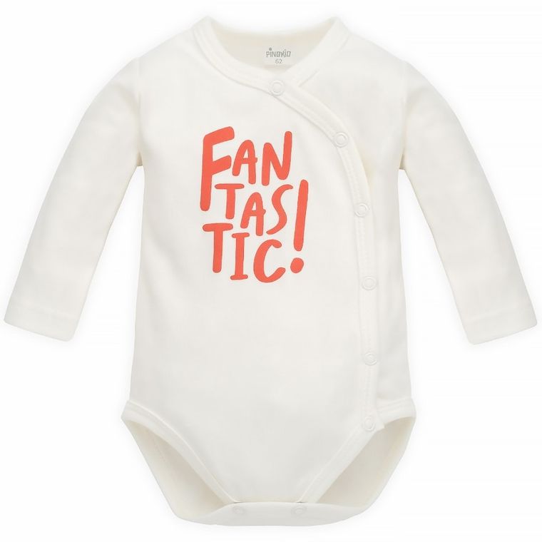 Body chłopięce z długim rękawem, ecru, Orange Flip, Pinokio