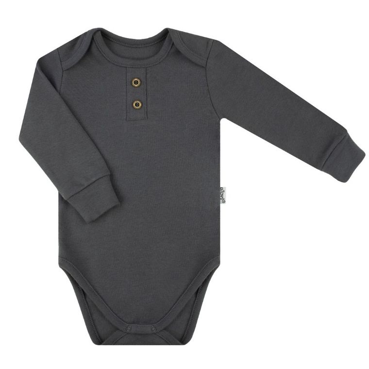 Body chłopięce z długim rękawem, grafitowe, Nicol