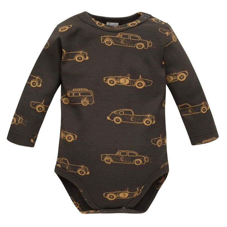 Body chłopięce z długim rękawem, grafitowe, Pinokio