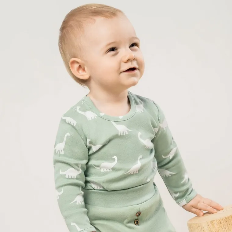 Body chłopięce z długim rękawem, miętowe, Nicol