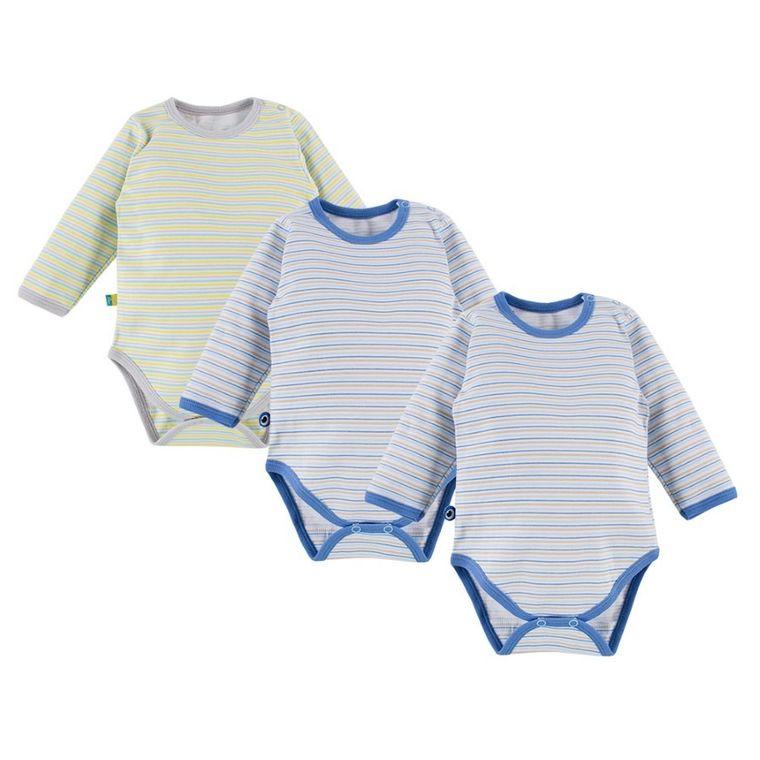 Body chłopięce z długim rękawem, mix, zestaw, 3 szt., Eevi