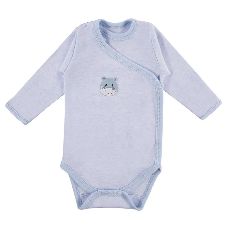 Body chłopięce z długim rękawem, niebieskie, Eevi