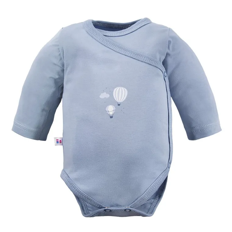 Body chłopięce z długim rękawem, niebieskie, Eevi