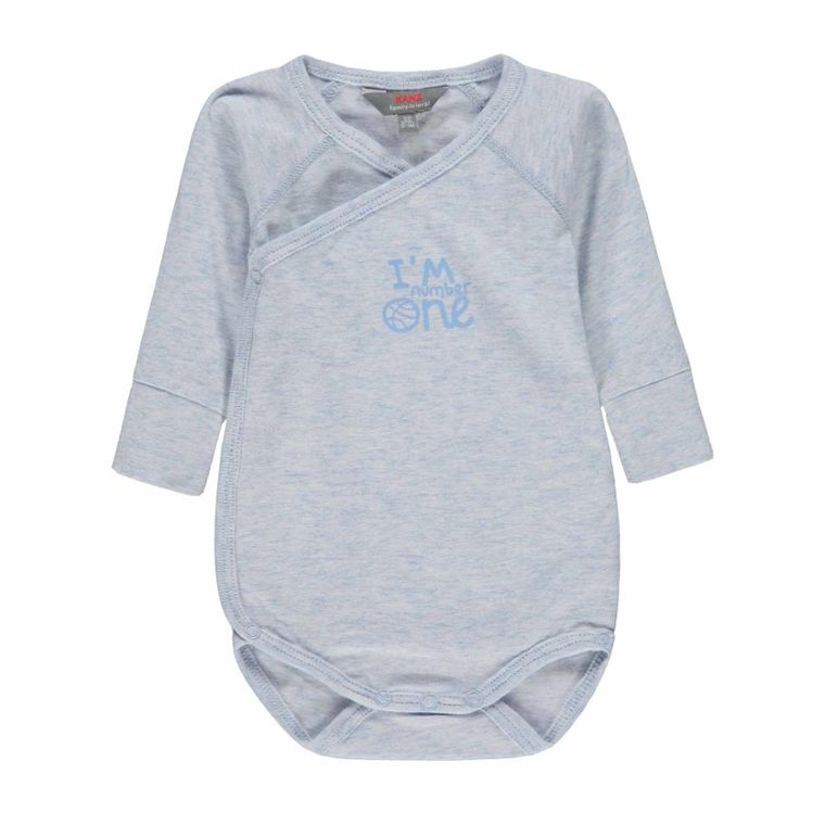 Body chłopięce z długim rękawem, niebieskie, Kanz