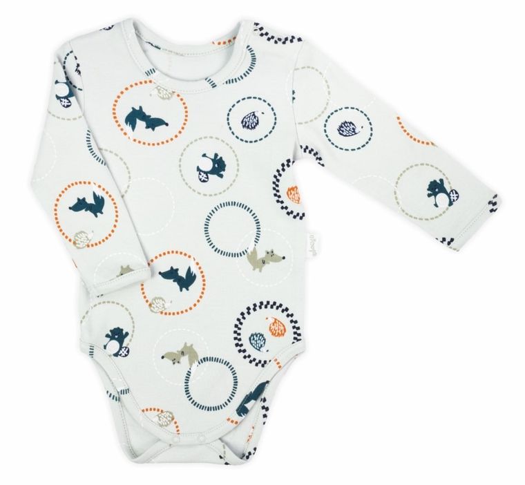 Body chłopięce z długim rękawem, szare, Nicol