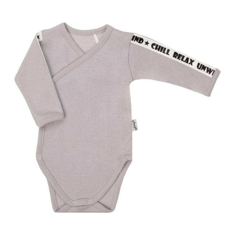 Body chłopięce z długim rękawem, szare, Nicol