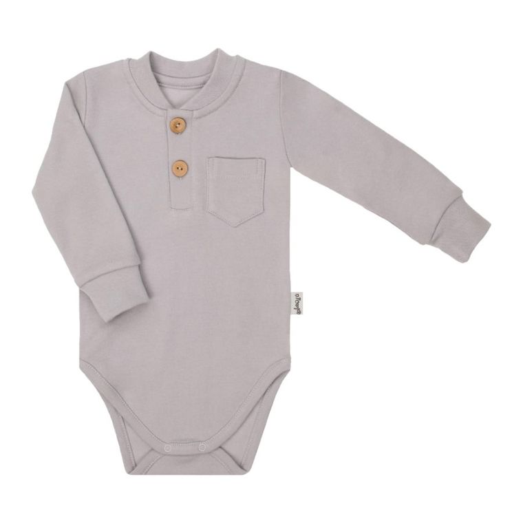 Body chłopięce z długim rękawem, szare, Nicol
