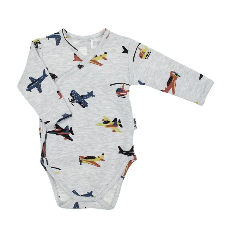 Body chłopięce z długim rękawem, szare, Nicol