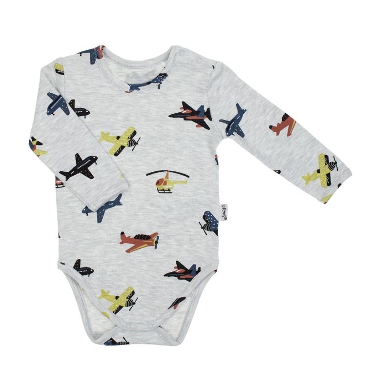 Body chłopięce z długim rękawem, szare, Nicol