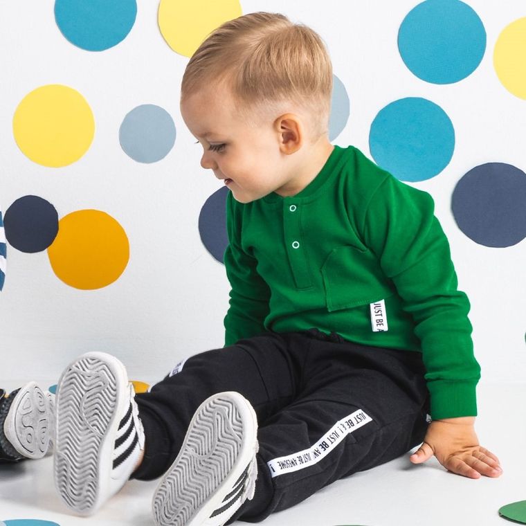 Body chłopięce z długim rękawem, zielone, Nicol