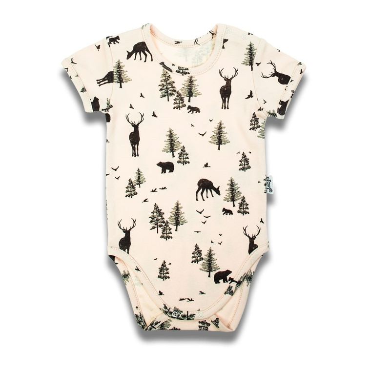 Body chłopięce z krótkim rękawem, beżowe, Nicol