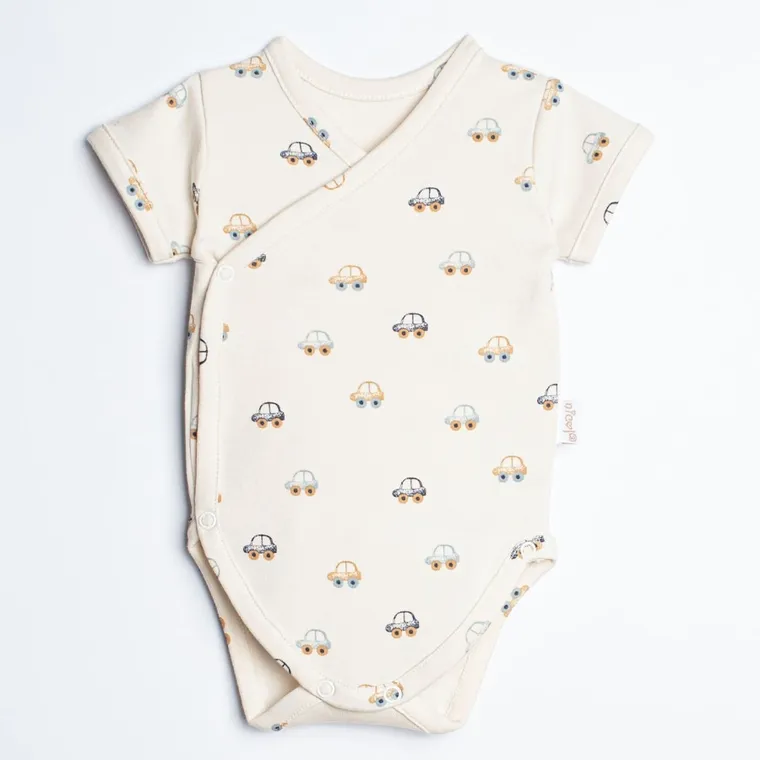 Body chłopięce z krótkim rękawem, beżowe, Nicol