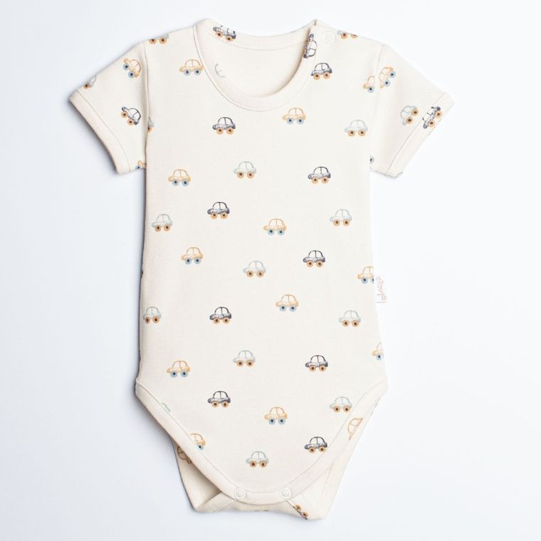 Body chłopięce z krótkim rękawem, beżowe, Nicol