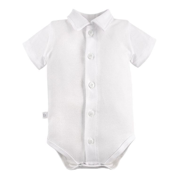 Body chłopięce z krótkim rękawem, białe, Eevi
