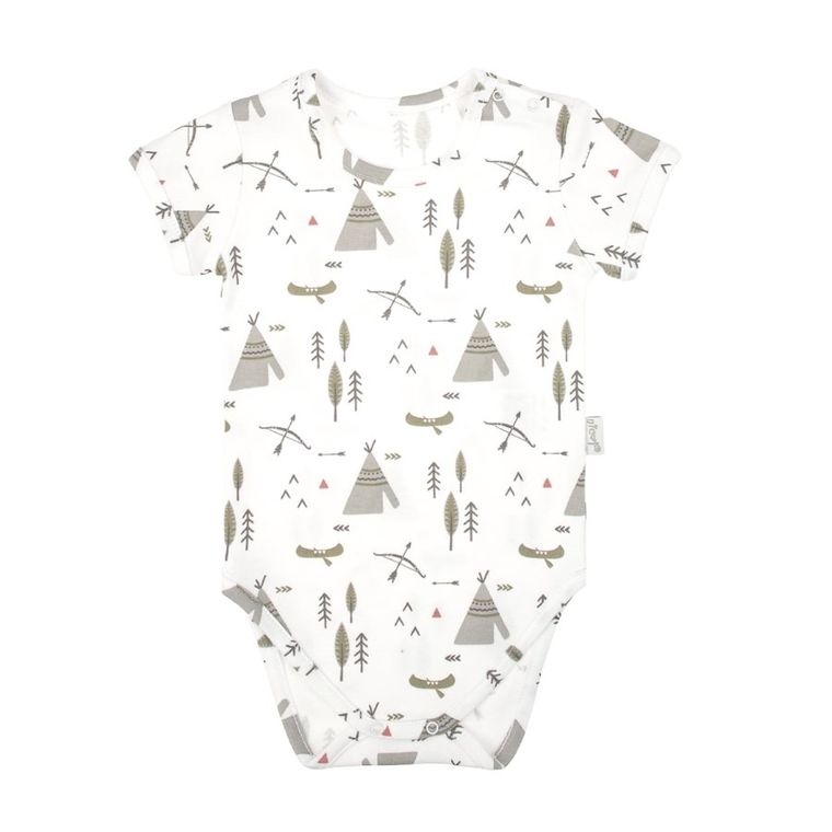 Body chłopięce z krótkim rękawem, białe, Nicol