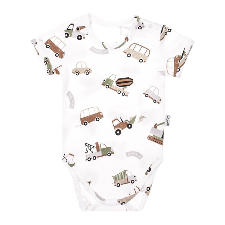 Body chłopięce z krótkim rękawem, białe, Nicol