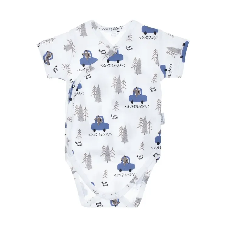 Body chłopięce z krótkim rękawem, białe, Nicol