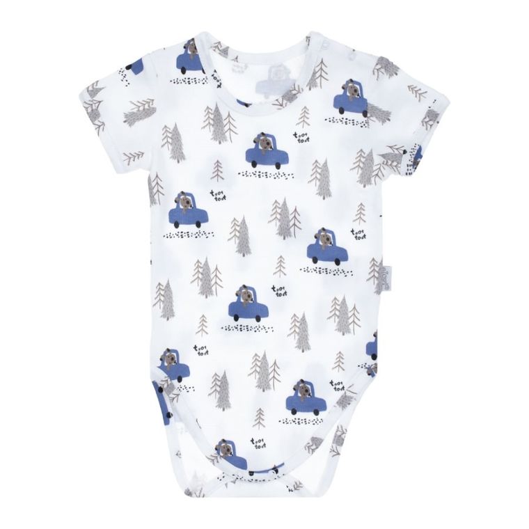 Body chłopięce z krótkim rękawem, białe, Nicol