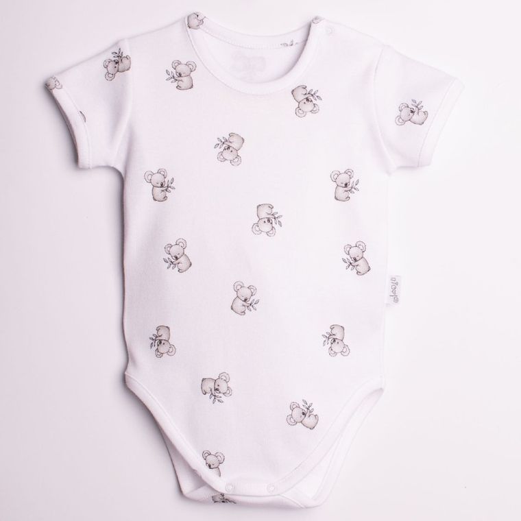 Body chłopięce z krótkim rękawem, białe, Nicol