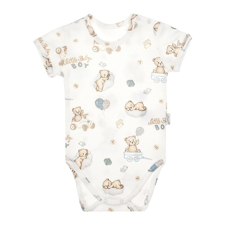 Body chłopięce z krótkim rękawem, ecru, Nicol