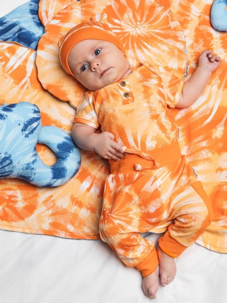 Body chłopięce z krótkim rękawem, pomarańczowe, Nicol