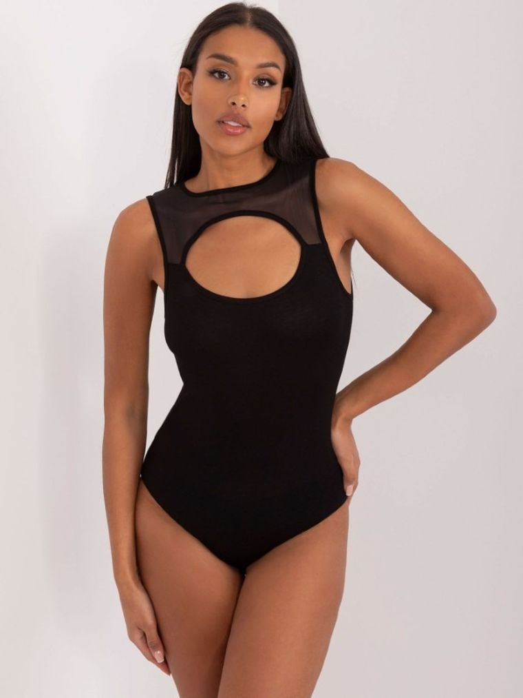 Body damskie bez rękawów, czarne, Berrak