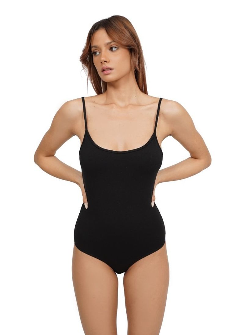 Body damskie na ramiączka, czarne, Uniconf