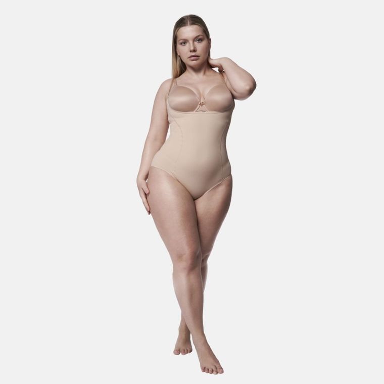 Body damskie na ramiączka, modelujące, beżowe, Julimex