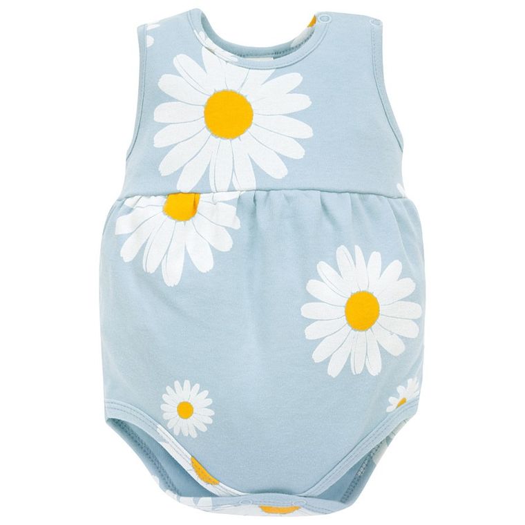 Body dziewczęce bez rękawów, niebieskie, Pinokio