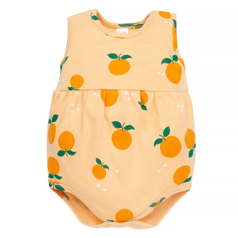 Body dziewczęce bez rękawów, pomarańczowe, Pinokio