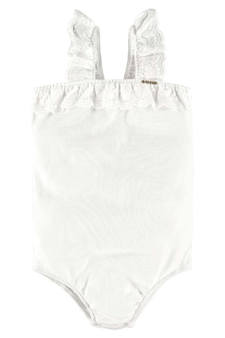 Body dziewczęce na ramiączka, białe, Up Baby