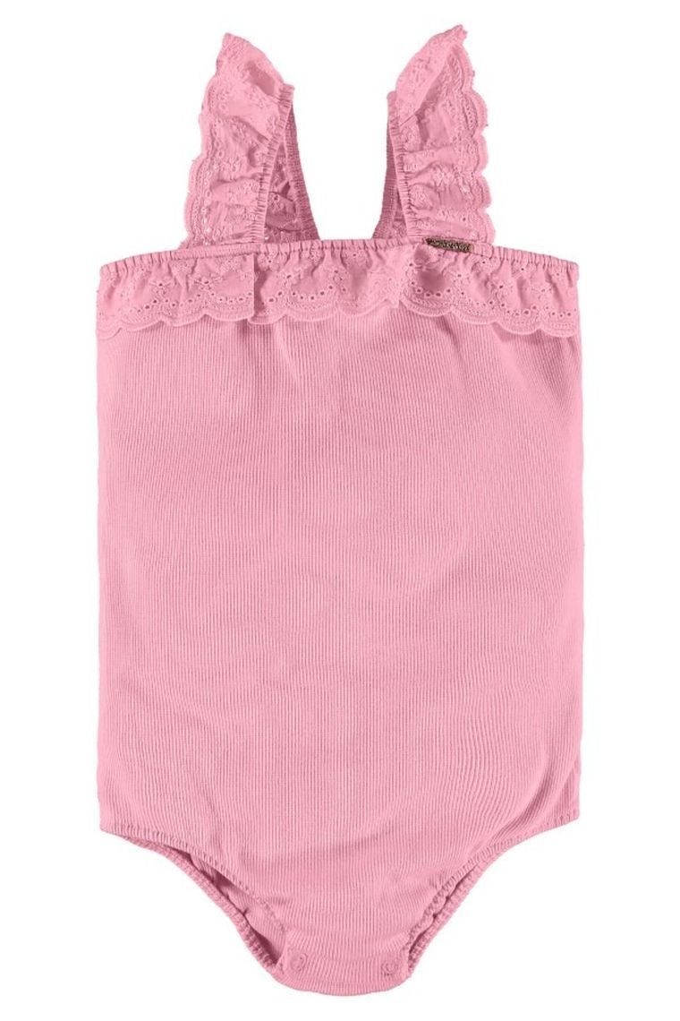 Body dziewczęce na ramiączka, różowe, Up Baby