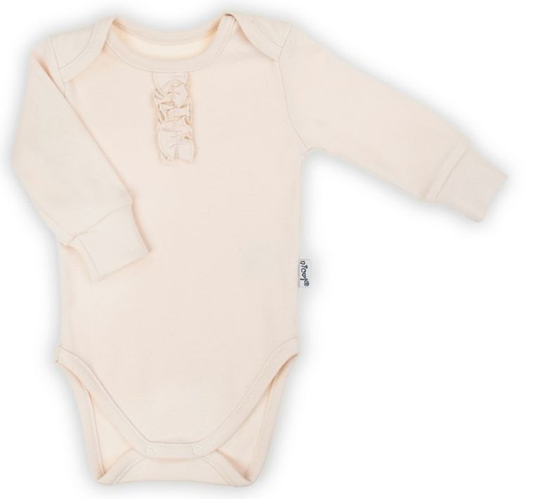 Body dziewczęce z długim rękawem, beżowe, Nicol