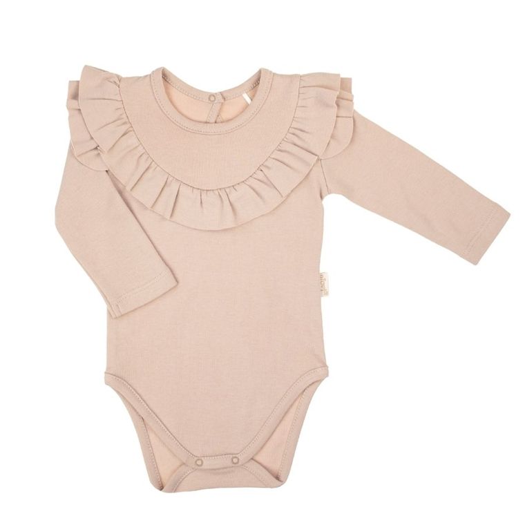 Body dziewczęce z długim rękawem, beżowe, Nicol