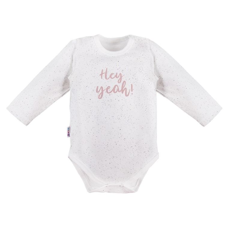 Body dziewczęce z długim rękawem, białe, Hey yeah, Eevi