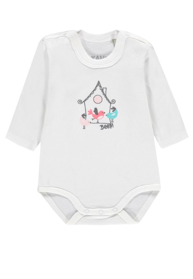 Body dziewczęce z długim rękawem, białe, Kanz