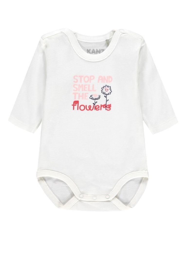 Body dziewczęce z długim rękawem, białe, Kanz